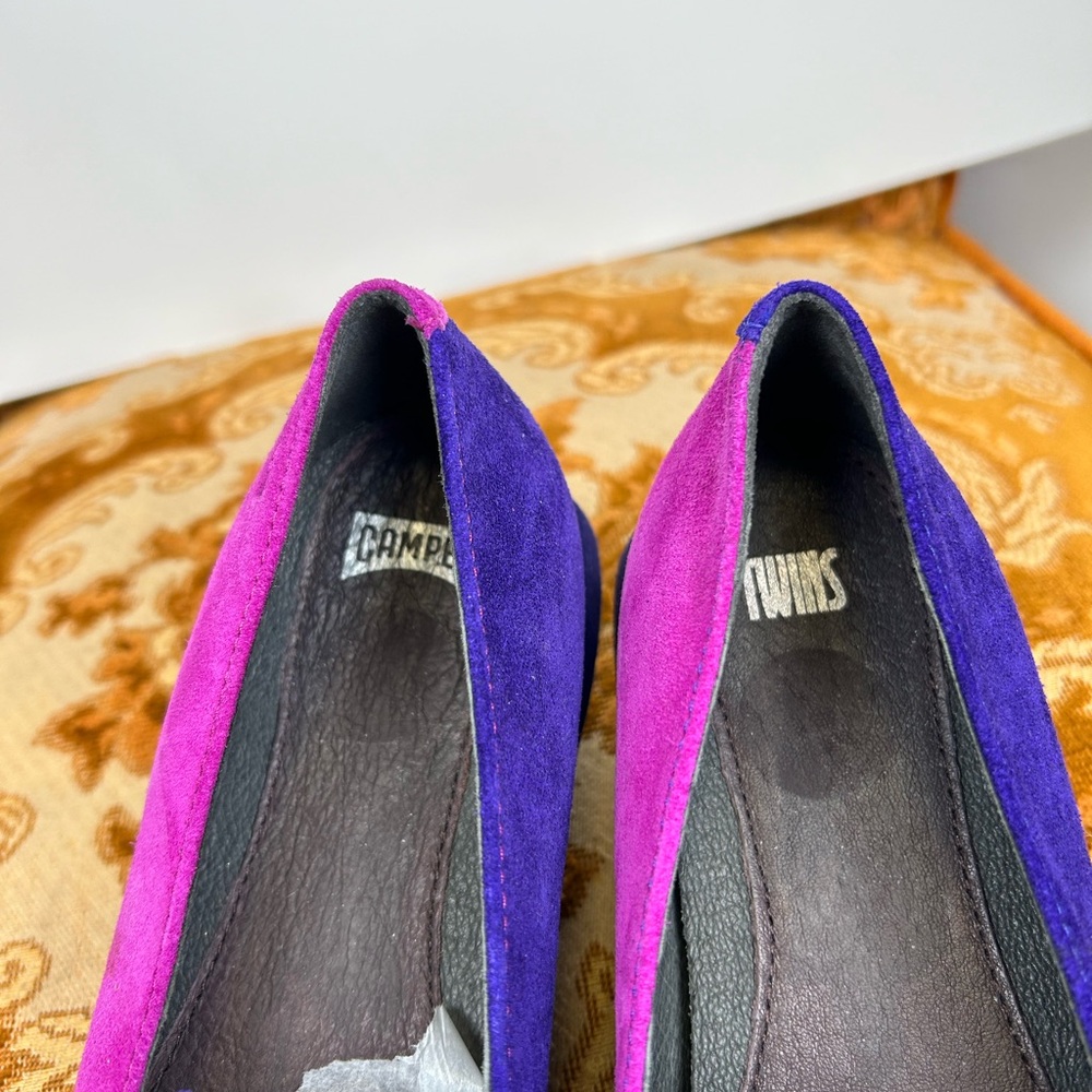 Camper Two-Tone Purple and Magenta Suede Loafers - Picture 7 of 10